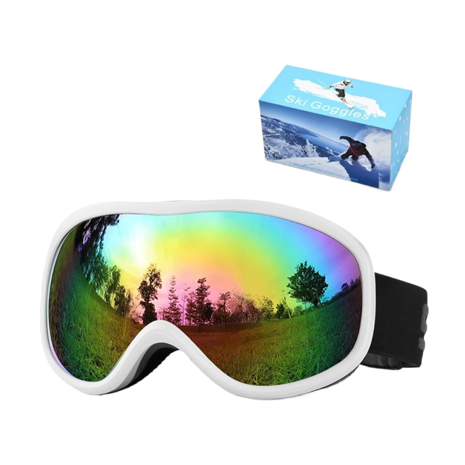 Ski Goggle Glasses Mountain Women Anti-Fog 100 UV Over Glasses Fit Ski Goggles Outdoor