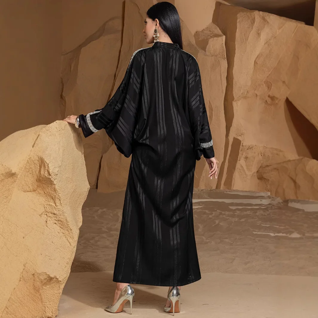Middle East Dubai Fashion Beads Abaya Women Muslim Dress Turkey Kaftan Ramadan Kebaya Eid Djellaba Islam Clothing Morocco Caftan