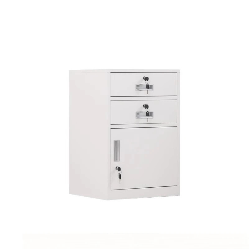 Low Under-desk Lockable Cabinet, Multi-drawer Freestanding Side Storage Cabinet for Office Documents