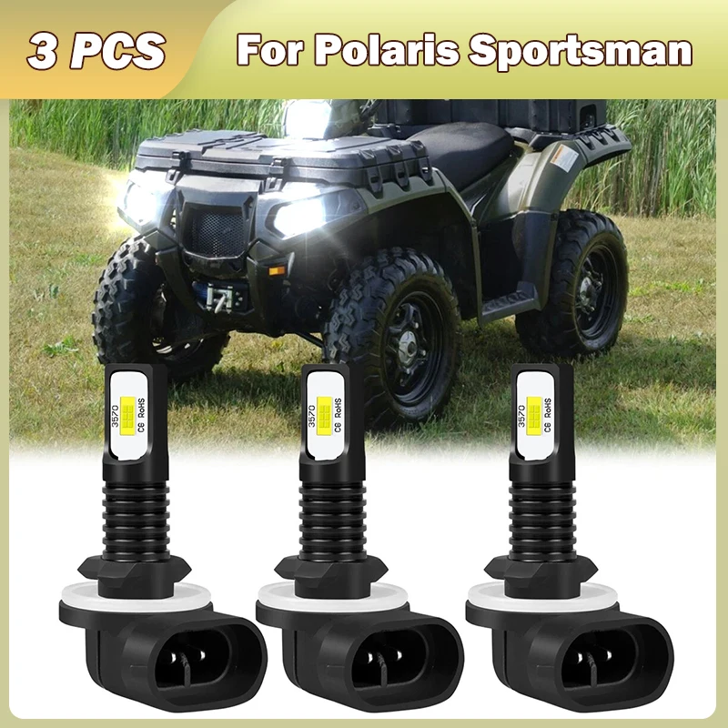 

3x LED Headlight Bulbs for Polaris Sportsman 500 550 570 600 700 800 850 XP Automotive Accessories