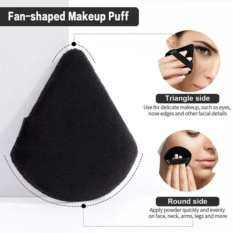1/2/5pcs Triangle Powder Puff Face Makeup Sponge Soft Velvet Cosmetic Puff Blender Beauty Foundation Sponge Make Up Accessories