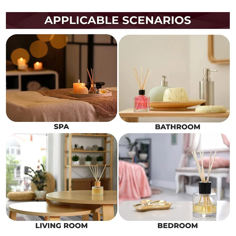 100-20pcs Natural Reed Fragrance Aroma Oil Diffuser Rattan Sticks Perfume volatiles For Home Decoration Refill Sticks