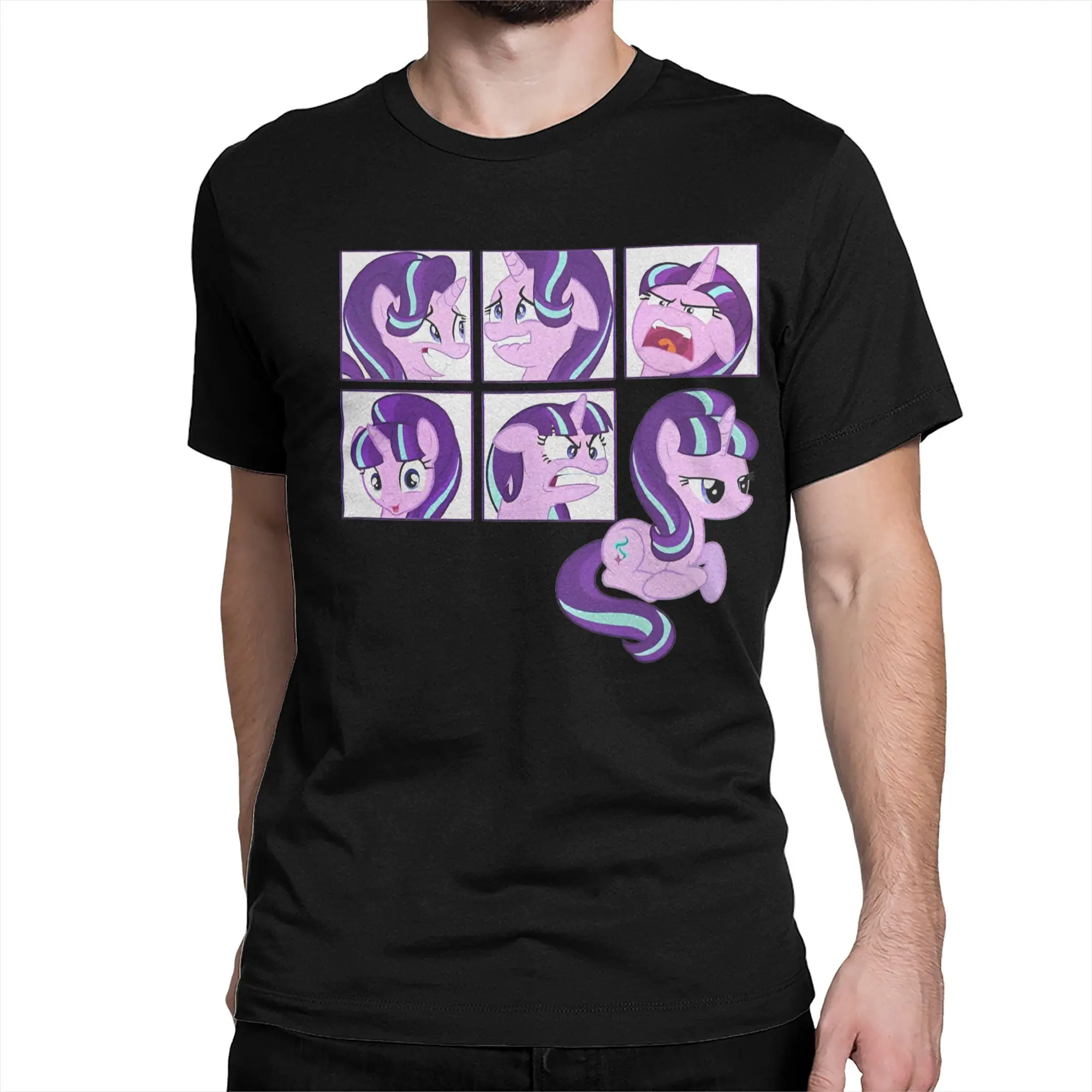 Men Women's T-Shirts Starlight Glimmer Faces Cotton Tees Short Sleeve Ponies friendship is magic T Shirt O Neck Clothes Printed