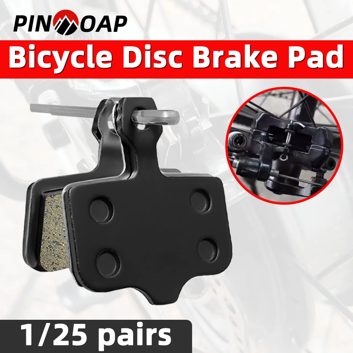 

PINMOAP Bike Disc Brake Pads Bicycle Brake Replacement Pads Resin Pads For Mountain Road Bike Cycling Repair Accessories Kit