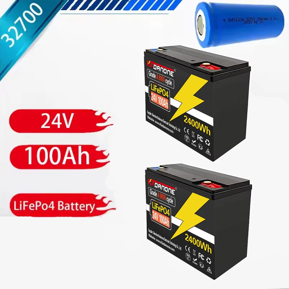

32700 24V LiFePO4 Battery Built-in 220A BMS RV Rechargeable Lithium Iron Phosphate, Solar Marine Overland Off-Grid Battery