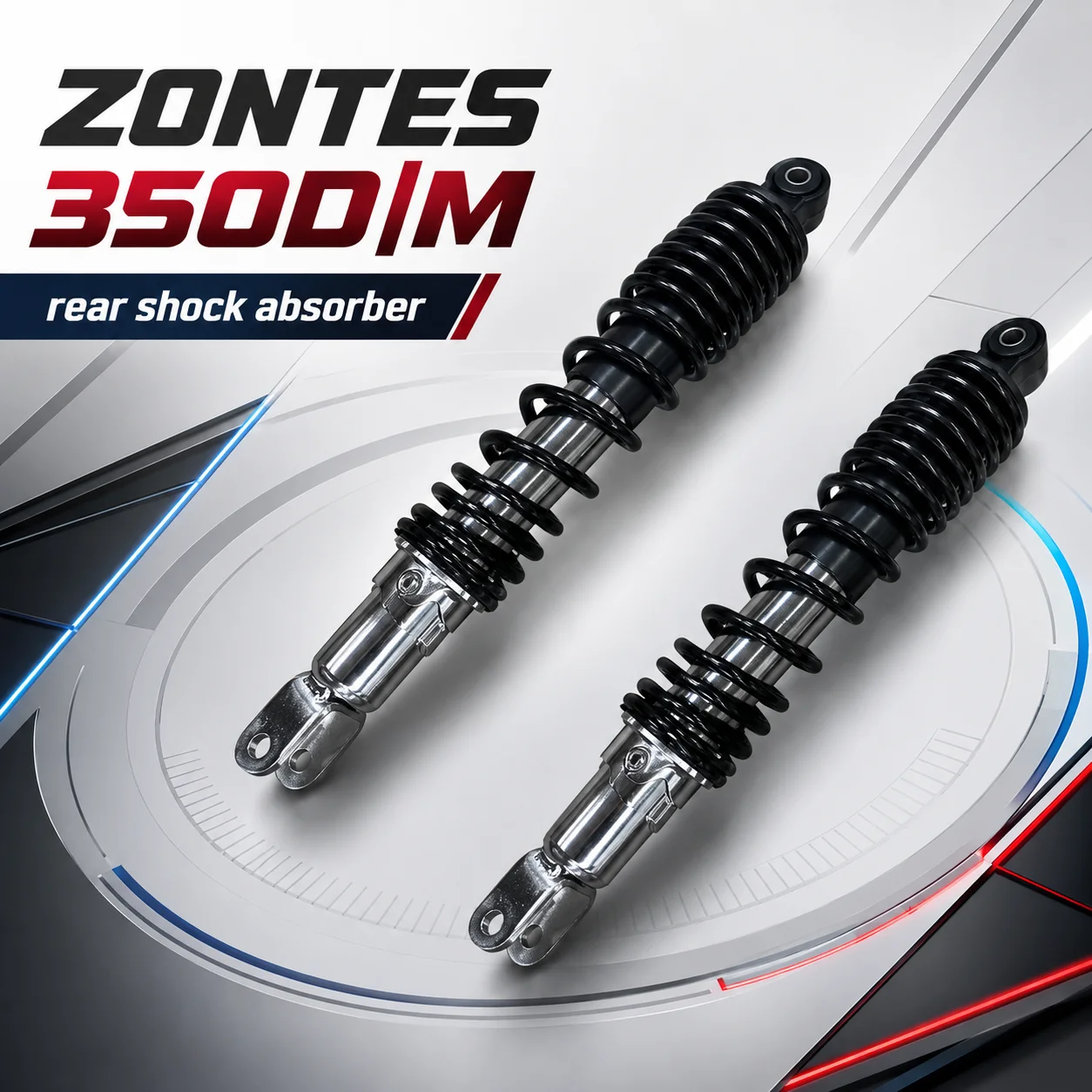 Adjustable Rear Shock Absorber Damper Spring Suspension Kit For ZONTES 350D 350M Maxi‑Scooter