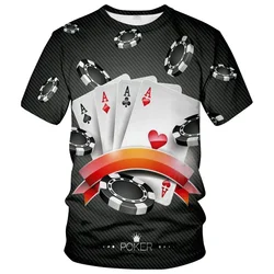 Men's Novelty Funny T-Shirt 3D Print Poker Cards Graphic T Shirts For Men Casual Short Sleeve Tee Tops Streetwear Mens Clothes