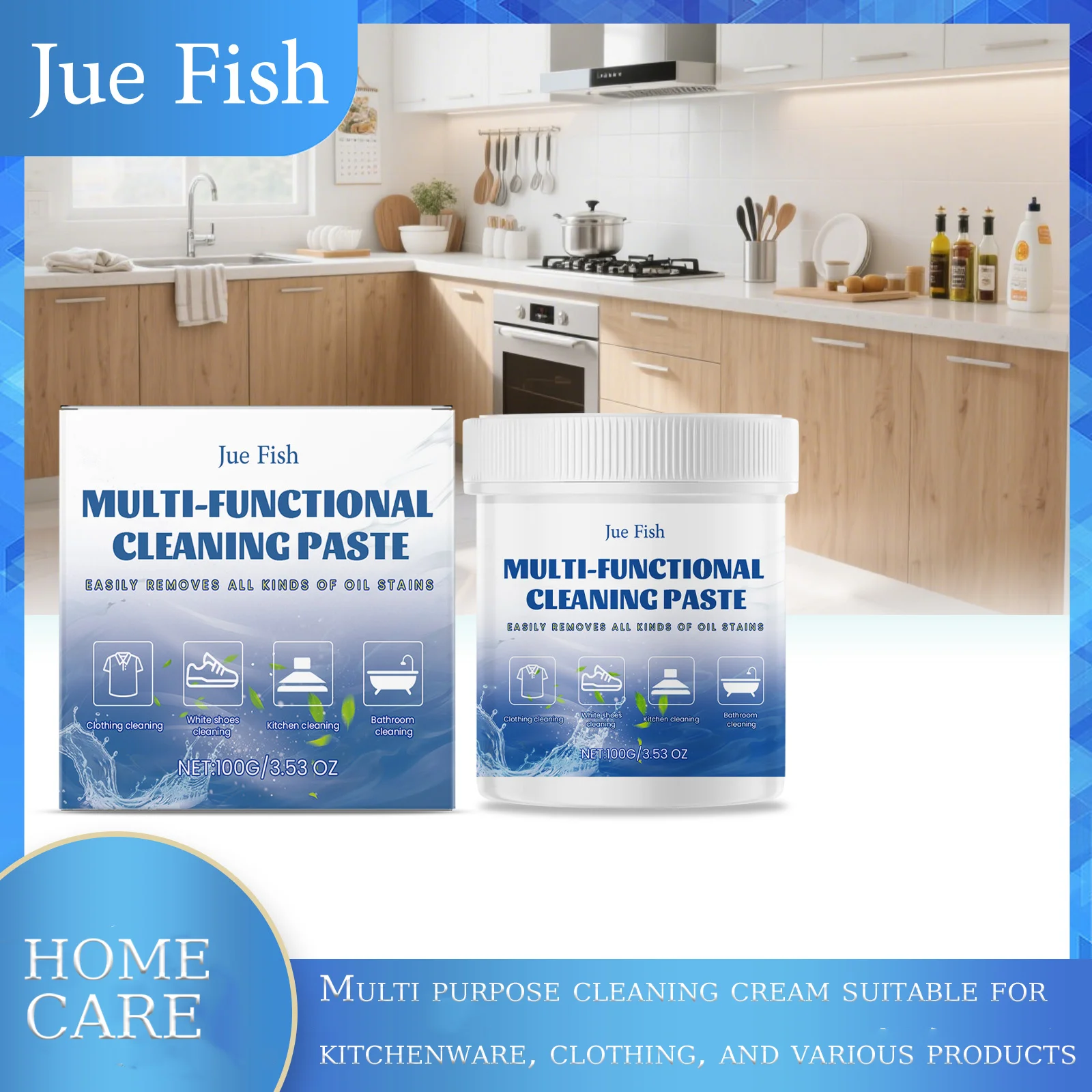 

Multi Purpose Cleaning Paste Suitable for Kitchenware Various Products Daily Cleaning Stain Cleaning, Oil Stains Cleaning Agent