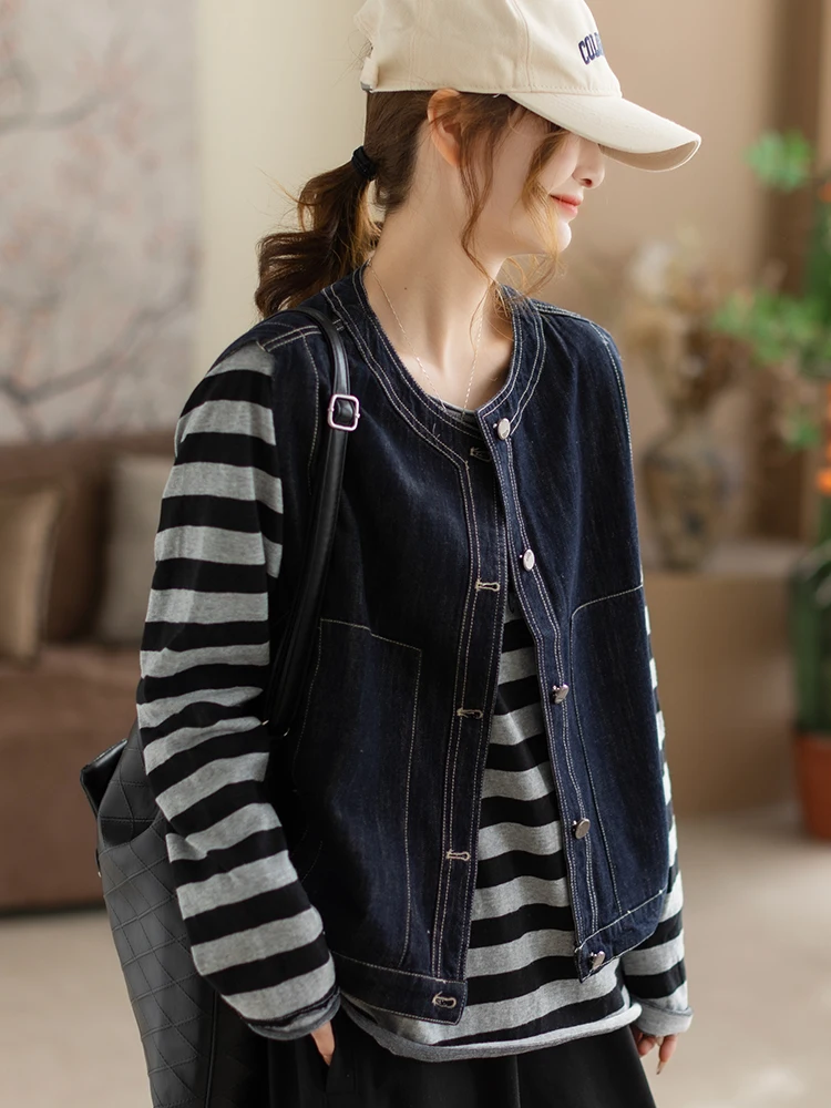 

Новинка весны 2026: Уникальный укороченный свободный модный джинсовый жилет из смесового хлопка для женщин