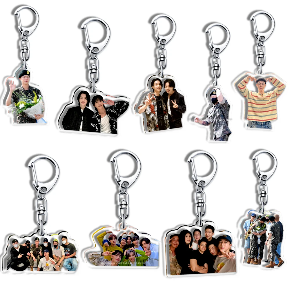 5CM Acrylic Kpop Keychain KIMJINS Comeback Day AGUSTDDDAYS Golden Album Layover FACES Key Ring Teakook Kpop Accessories Merch
