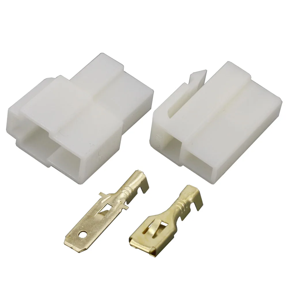 10 Sets 6.3mm 2Pin DJ7021-6.3-11/12 Automotive Electrical Connector Cable Terminal Plug Kits Motorcycle For Ebike Car Terminal