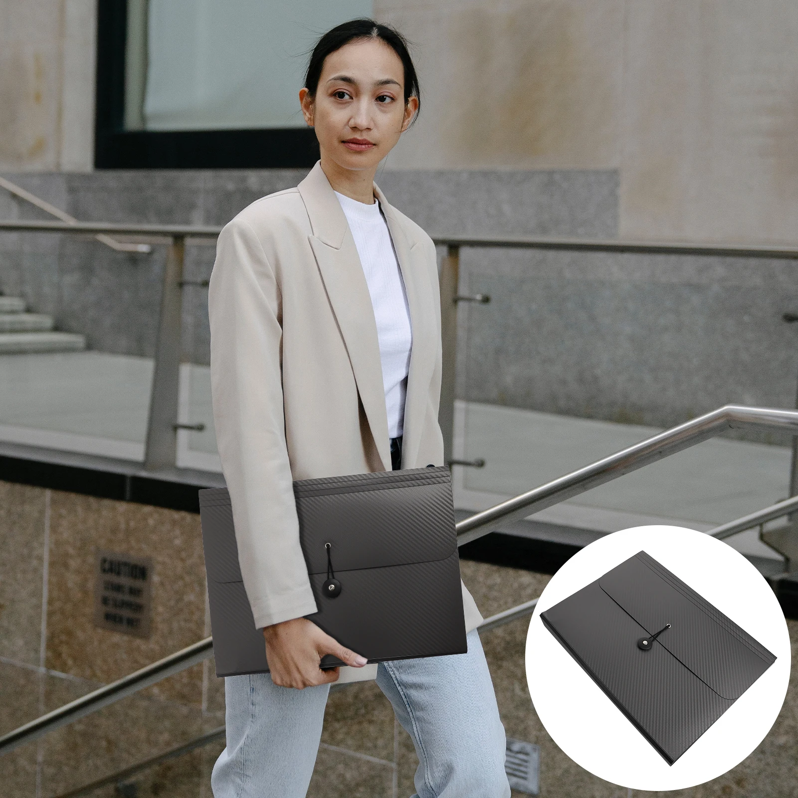 

Accordion File Folder 13 Pockets Highgrade Material Professional Organizer for School Office Home Use Compact