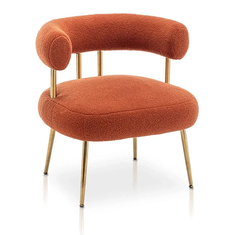 For Mid Century White Accent Chair Rounder Upholstered Barrel Arm Chair für Wohnzimmer