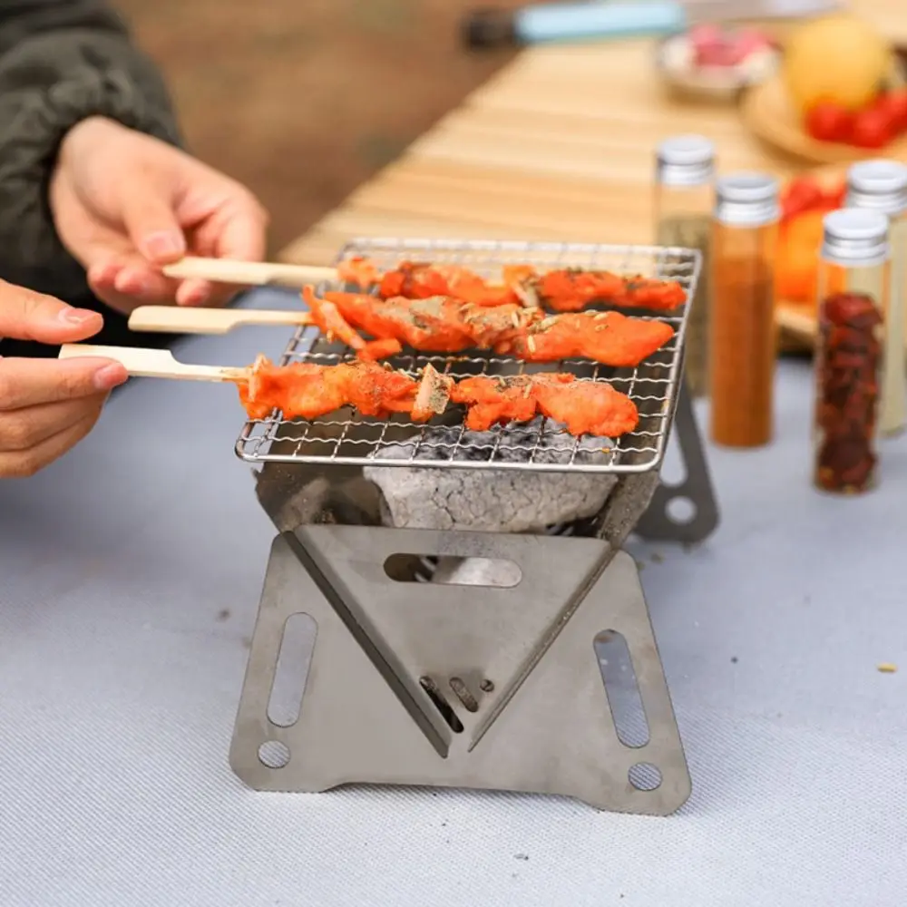 

Detachable Folding Barbecue Grill Stainless Steel Outdoor Stove Portable BBQ Grill Durable Corrosion Resistan Grill Rack Camping