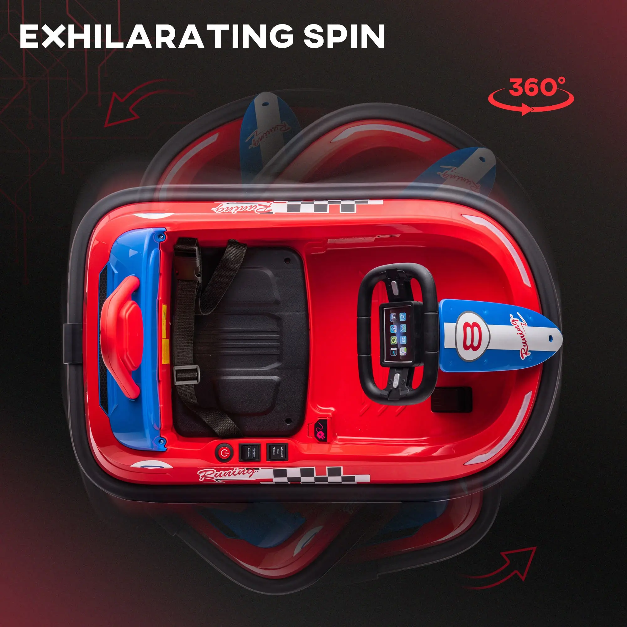 Kids Electric Ride On Toy 6V Car with EVA Tires Safety Belt Music LED Lights Remote Control Outdoor Play Gift for Kids Safe Play view 4