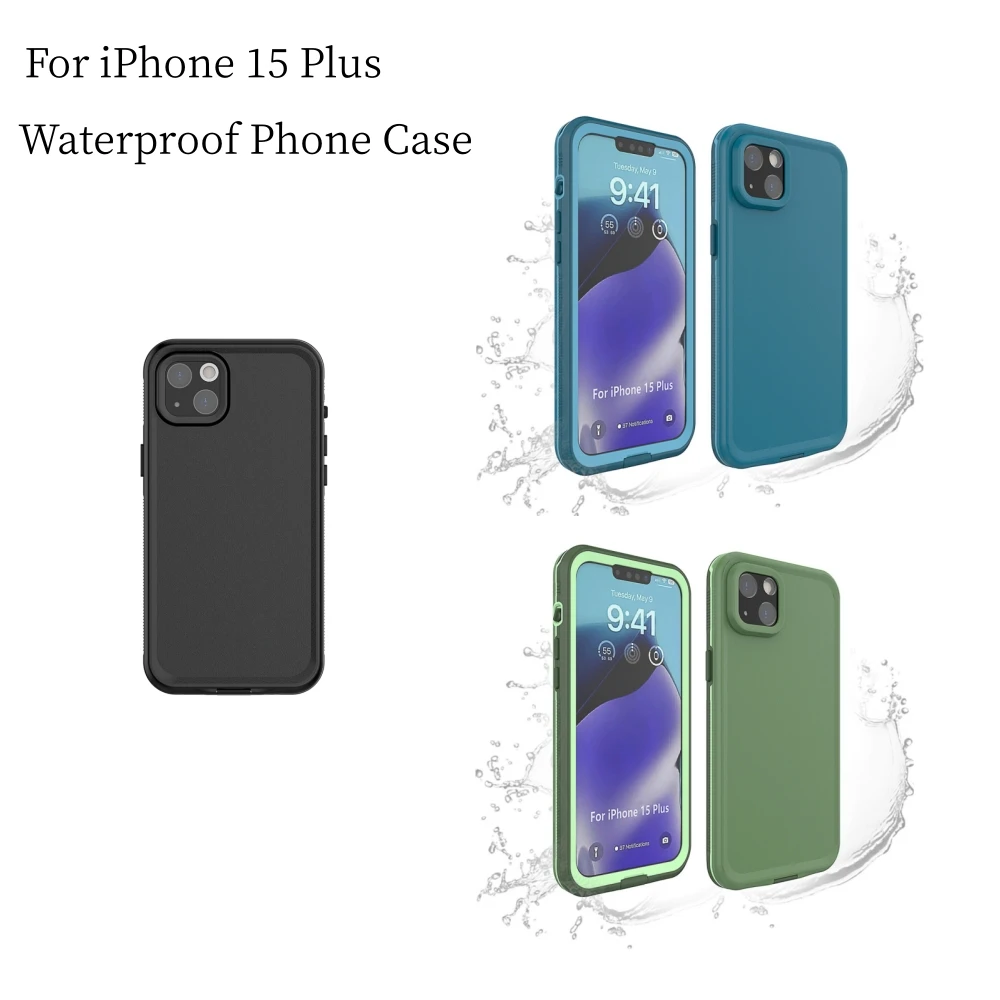 Underwater Swim Outdoor Sports Phone Case  Protector for iPhone 15 Plus Waterproof Phone Case