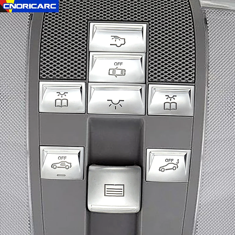 

Car Roof Sunroof Reading Light Buttons Stickers Decoration For Mercedes Benz GLK C E Class X204 W204 W212 Dome Lamp Cover Trim