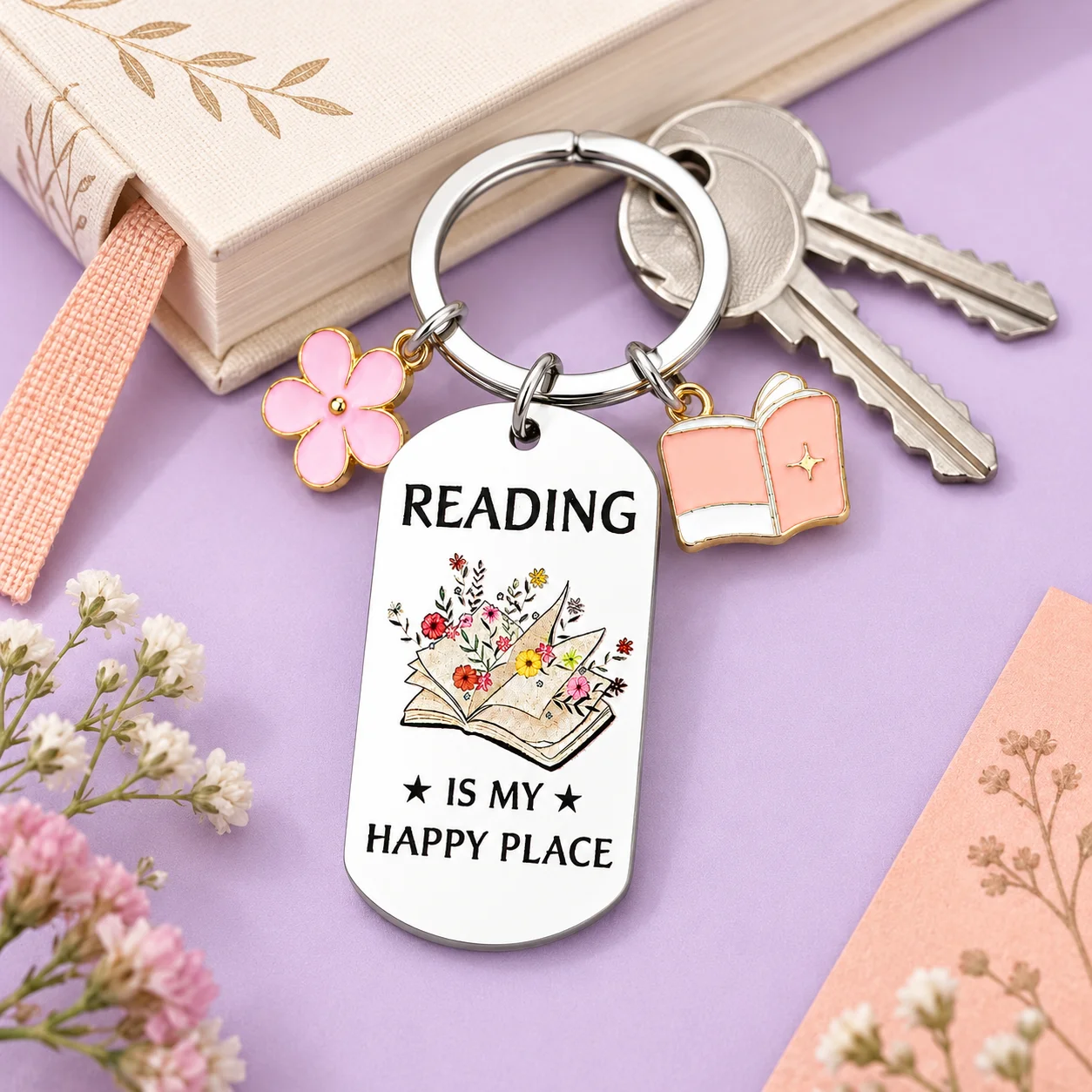 Book Lover Keychain, 