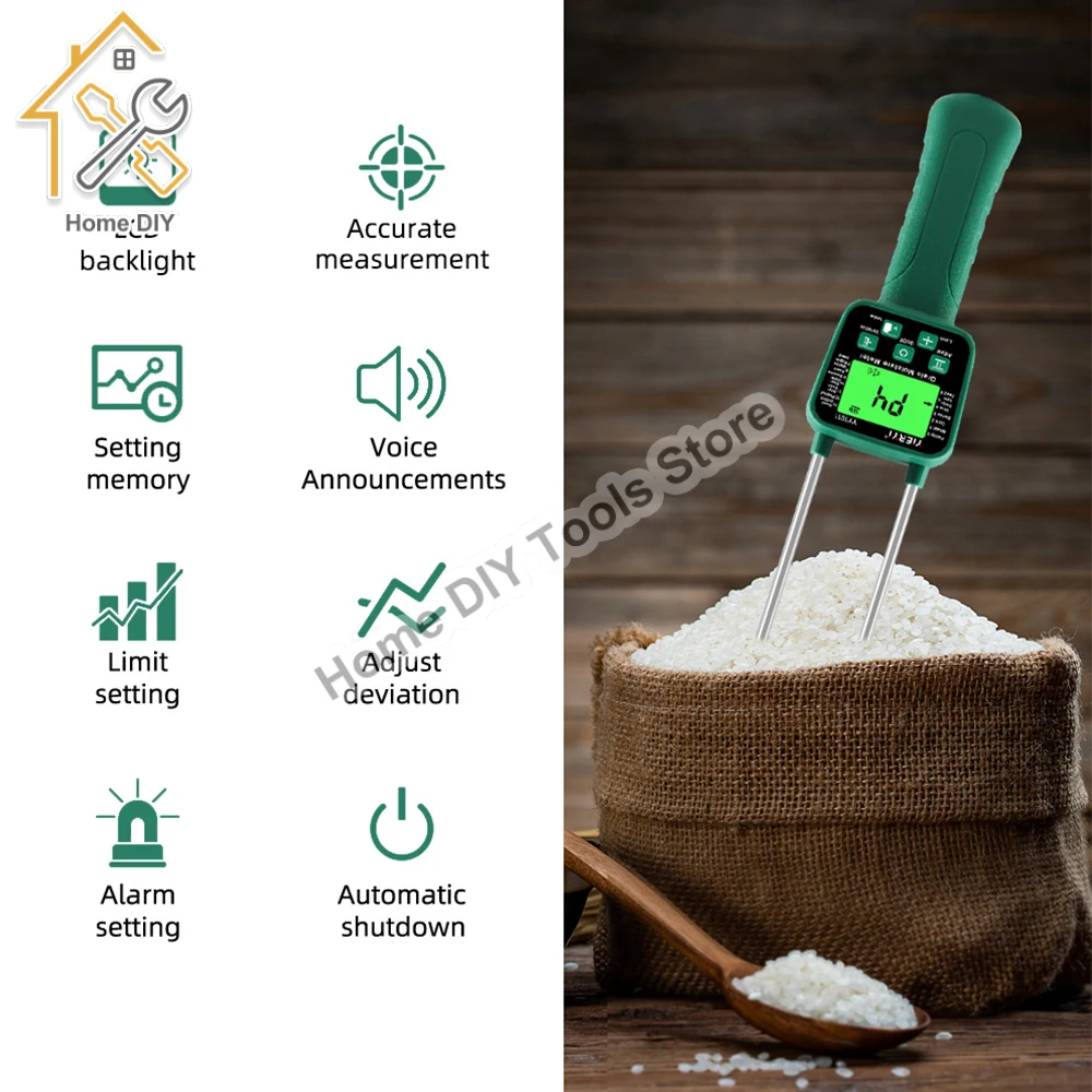 YY-1011 Digital Moisture Meter Cereal Moisture Meter Smart Sensor For Use In Corn Wheat Rice Grains Wheat Flour Monkfish Seed