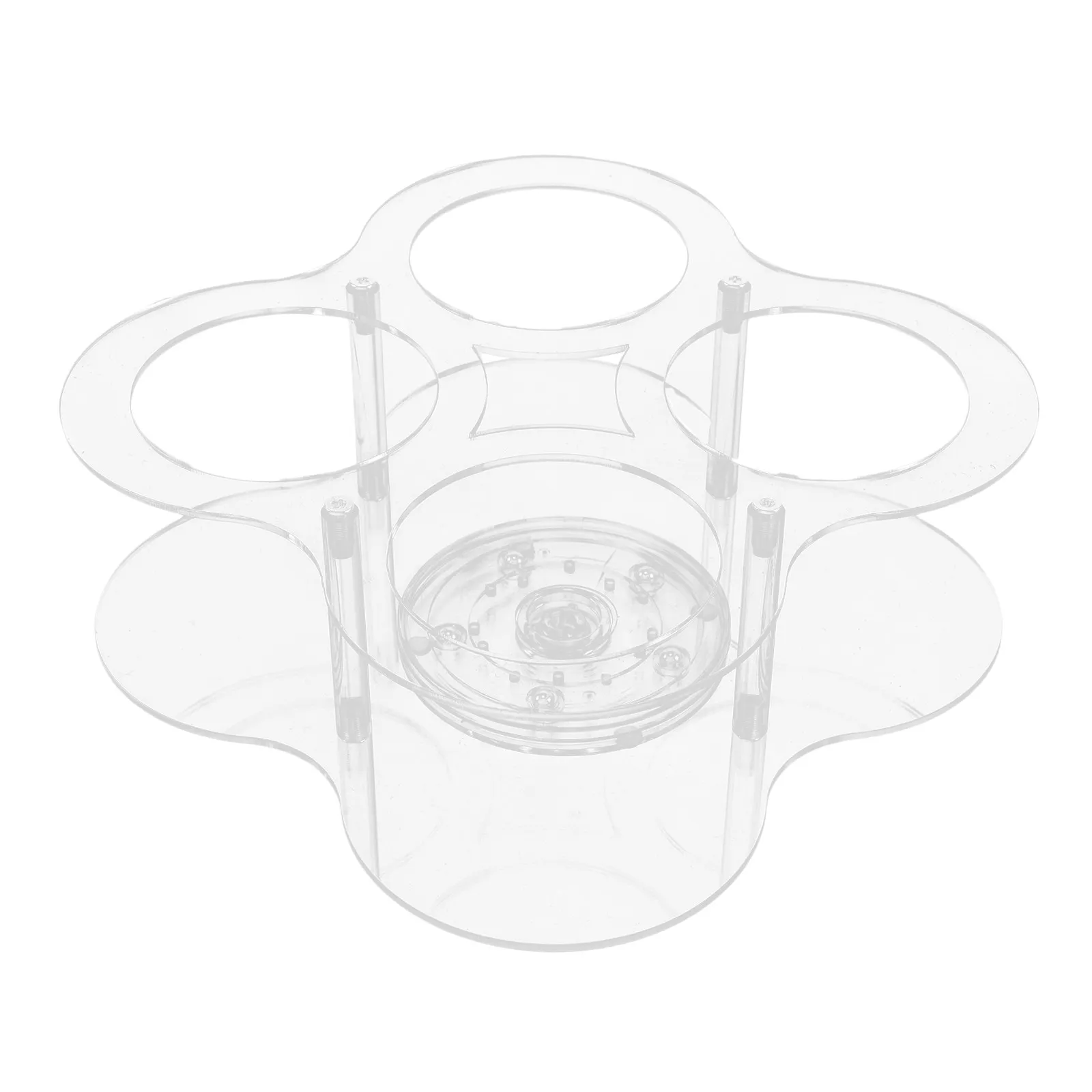 Acrylic Syrup Dispenser Organizer Rotating Rack for 4 Bottles Clear Coffee Syrup Bottle Holder Coffee Station Bar Kitchen