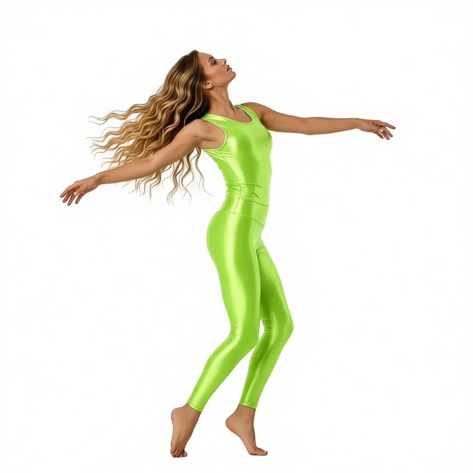 Women's Sleeveless Yoga Fitness Outfit Gymnastics Tank Top And Fitness Leggings Swimming Pole Dance Costume Clubwear Lingerie