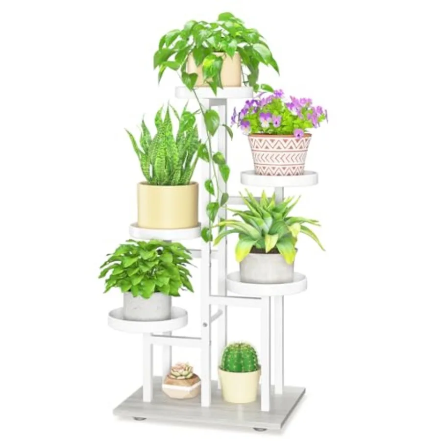 

5 Tier Plant Stand Indoor Heavy Duty Rack for Modern House Planter Metal and Wooden Vertical Organizer Decor Narrow Bathroom Fl