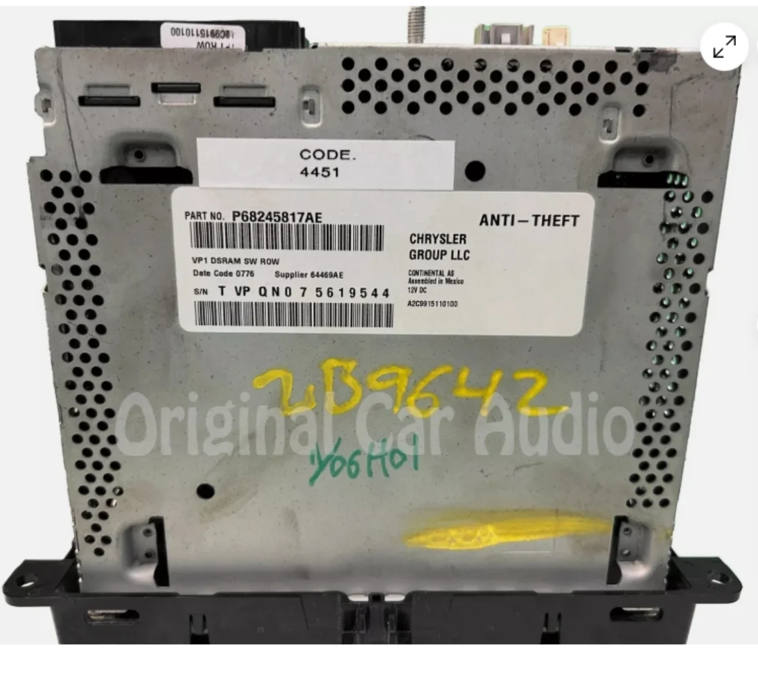 2013 - 2016 Ram 1500 2500 OEM VP1 RA1 Multi Media Bluetooth Radio Receiver