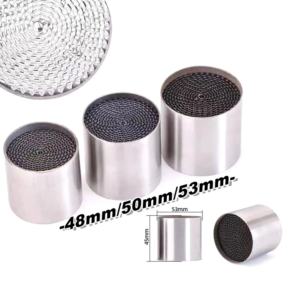 Universal Motorcycle Exhaust 48mm 50mm 53mm Honeycomb DB Killer Reduce Noise High Torque At Low Speed Gas Purification Treatment