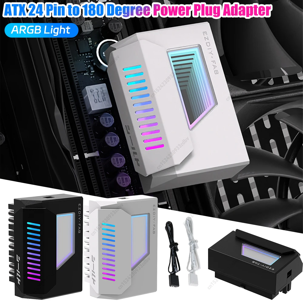 

Кабель питания материнской платы, модульный ATX, 24-контактный, 180-градусный адаптер питания, адаптер питания «мама-папа»