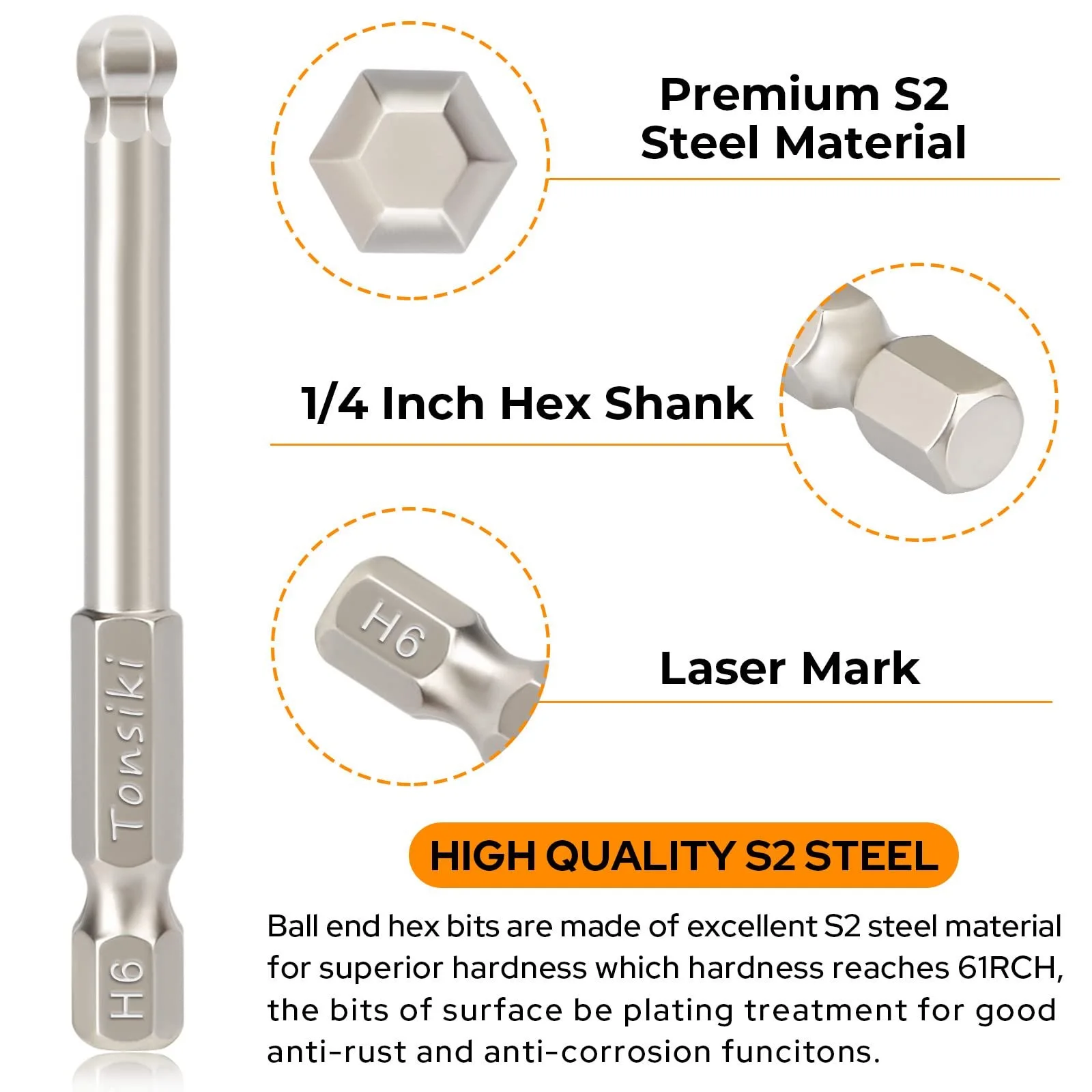 24 ชิ้น Ball End Hex ไขควง Bits ชุด 2.5 นิ้วความยาว SAE และเมตริก Hex Bit ชุดแม่เหล็ก Allen ประแจเจาะ bits h1.5 ~ h10
