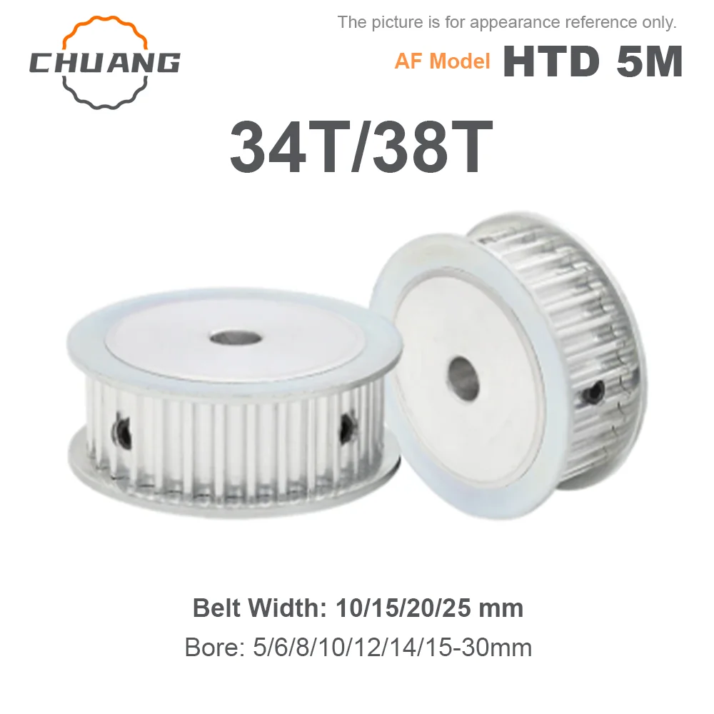 

34Teeth 38Teeth HTD 5M Synchronous Timing Pulley Bore 5-30mm for Width 10/15/20/25mm HTD5M Belt gear 34T 38Teeth