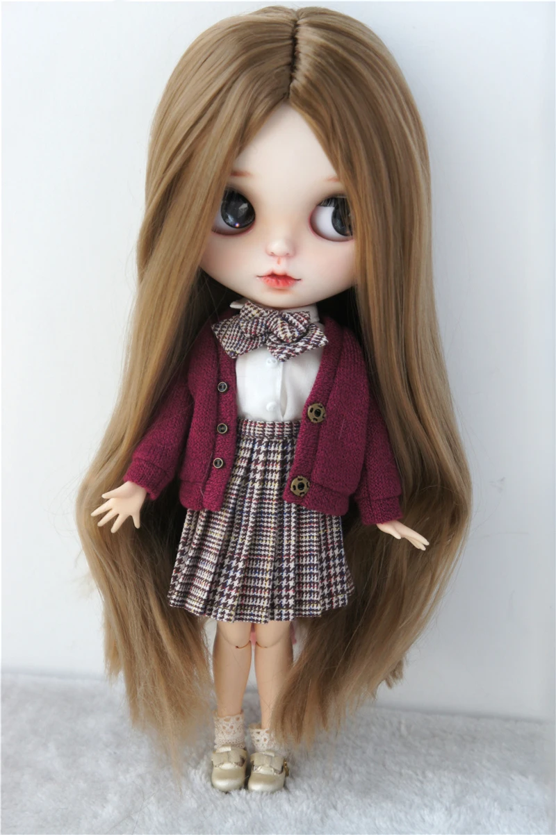 JD016 9-10inch 23-25cm 10-11inch BJD Wigs Long Parting Straight Doll Hair  Soft Synthetic Mohair Blythes Accessories