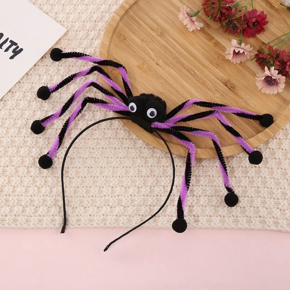 

Cute Plush Spider Halloween Headband Headwear Hair Hoop Masquerade Party Headpiece Long Leg Halloween Party Decorations Lady