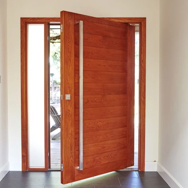 High quality modern wooden material entrance door customized pivot door for villa