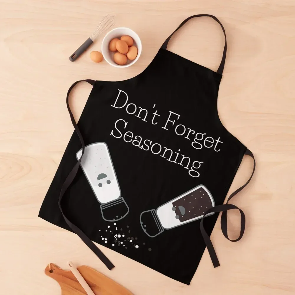 

Don't Forget Seasoning Cute Salt and Pepper Apron Kitchen Things And For Home For Men Custom Women Kitchen'S Apron