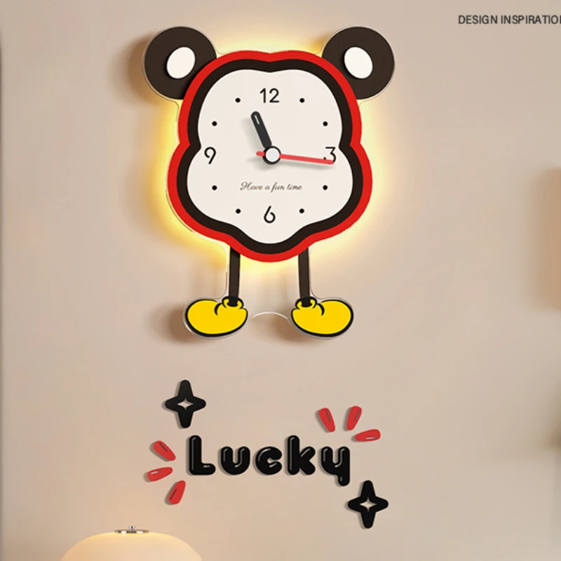 2023 New Cartoon Wall Clock Simple Modern Creative Mute Wall Clock Atmospheric Artists Clocks Home Decoration Accessories