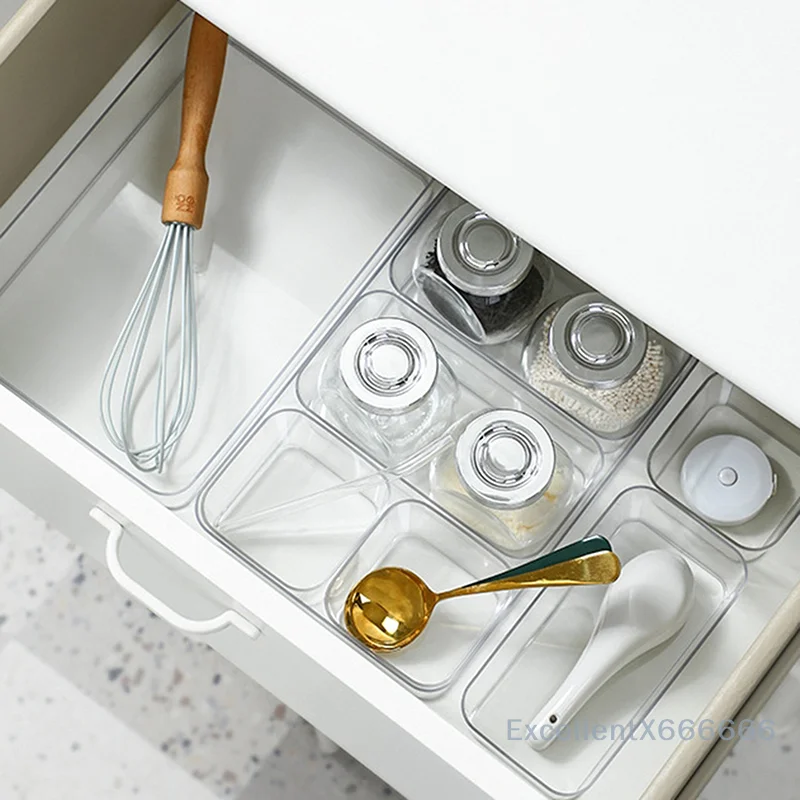 

1PC Plastic Makeup Storage Transparent Storage Box Desktop Drawer Organizer Stationery Storage Box