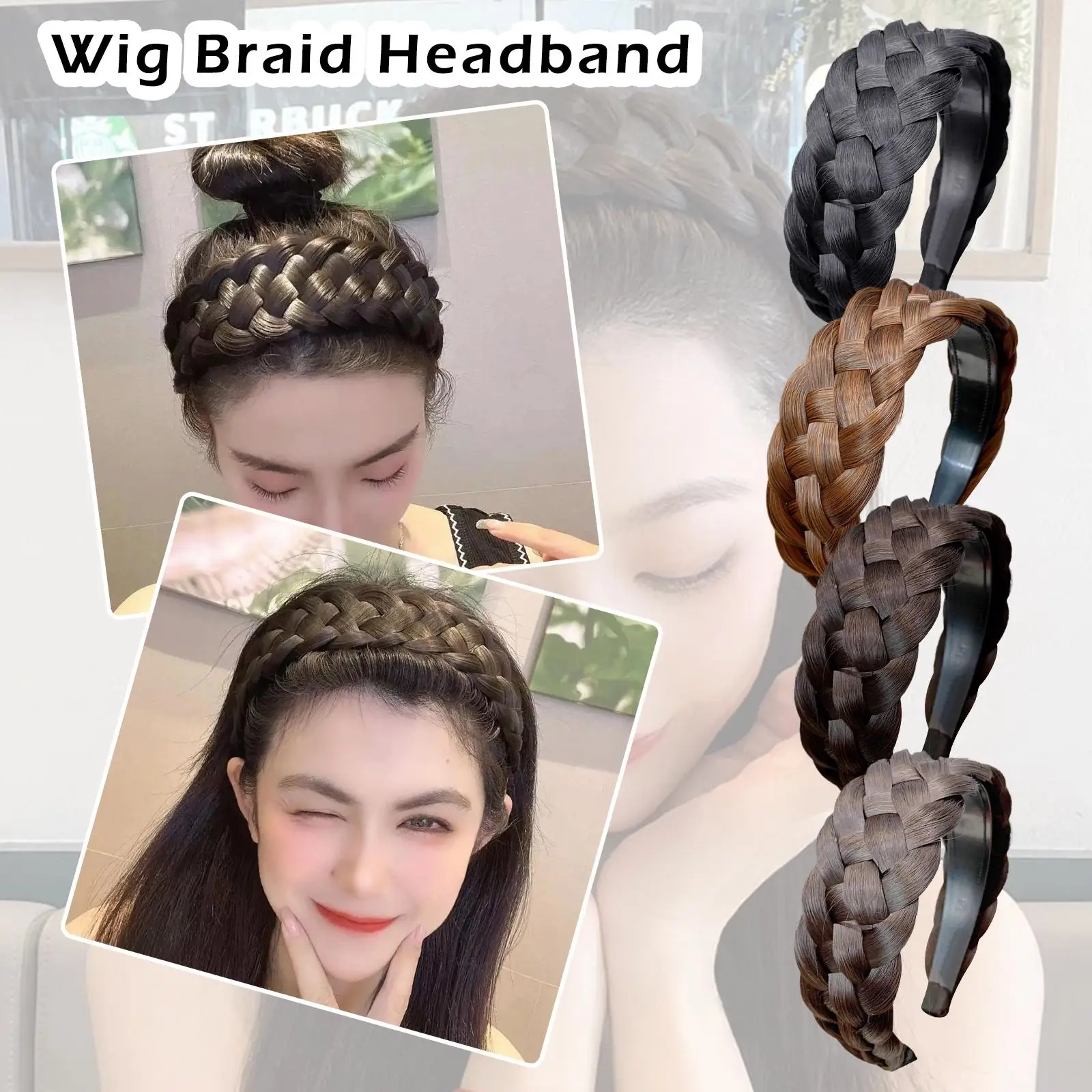 Bohemian Wig Braid Headband Fashion Girls Twisted Braid Toothed Braided Style Hair Non-slip Accessories Hoop Fishbone Artif Y7H6