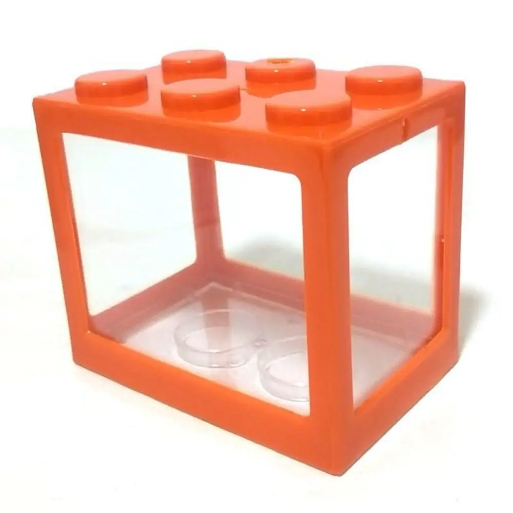 Plastic Betta Fish Tank Multicolor Micro-Landscape Building Block Aquarium LED Lamp Fighting Fish Cylinder Breeding Box