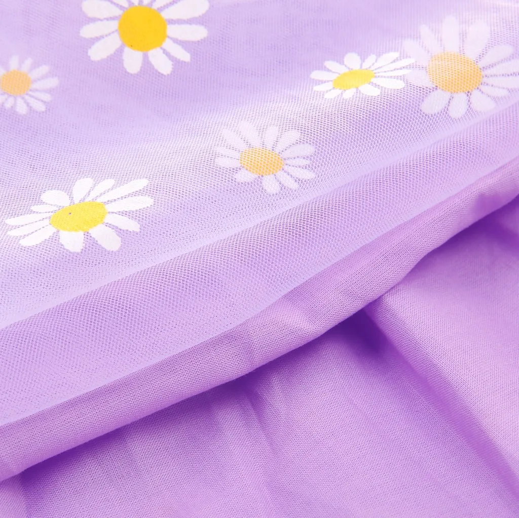 Süßes Tutu-Kleid für Kleinkinder und Mädchen, ärmellos, Sommer, neu, mit Stickerei, Blumenmuster, Netzkleid, Prinzessinnenkleid für kleine Mädchen – Detail 9