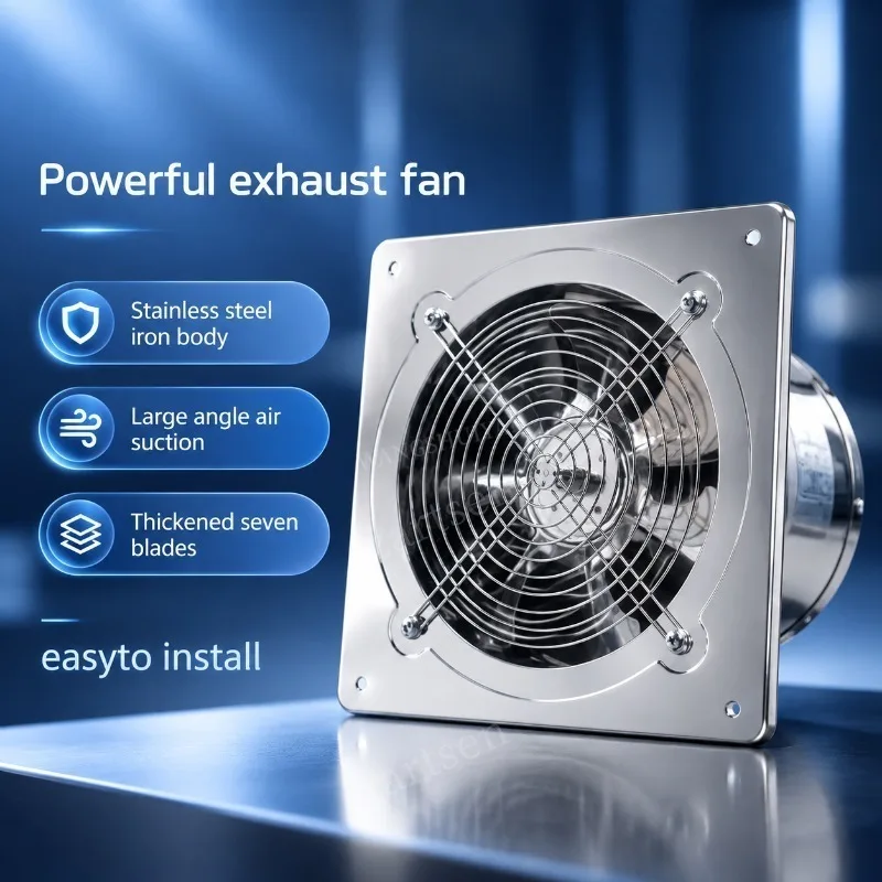 6/8inch Stainless Steel Exhaust Fan Ventilation Electric Extractor Silence Window&Wall Mount Vent Fans for Home