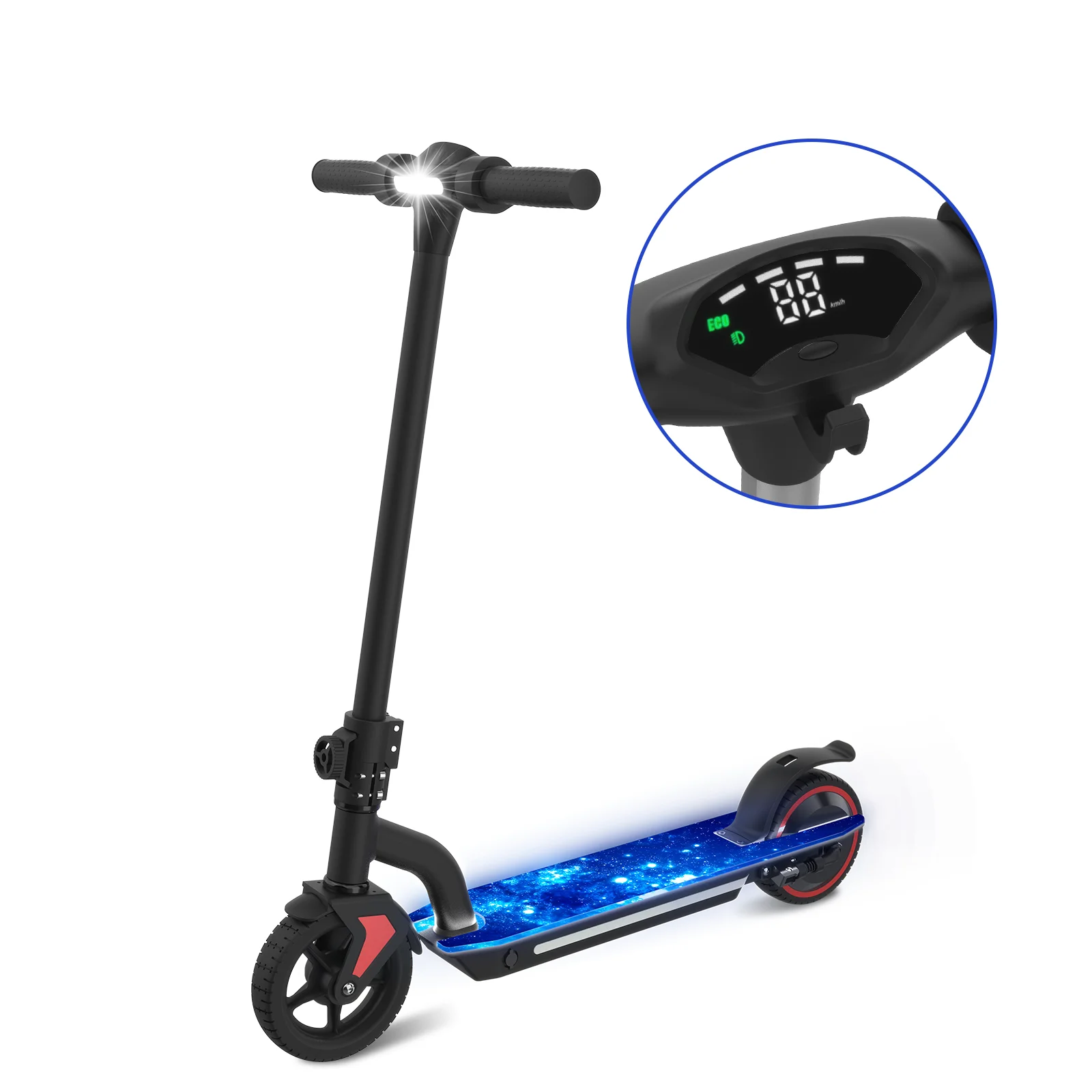 Trottinette électrique pour enfants 150W, 15 km/h et autonomie de 10-15 km, 3 modes de vitesse, pneus de 6,5 pouces, freins doubles, design pliable pour les enfants de 6 à 12 ans