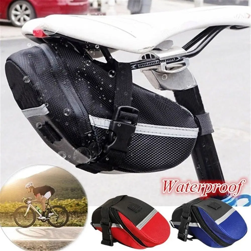 Portable Nylon Nylon Bicycle Bag Black Blue Red Large Capacity MTB Tail Bag Waterproof Mountain Bike Saddle Storage