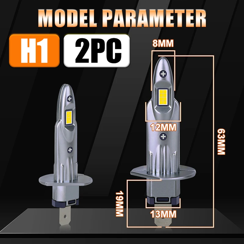 Dualvision 2 قطعة H1 LED المصباح Canbus 600000LM السوبر مشرق 16 قطعة 8054 CSP 1:1 لاسلكي صغير 6000K 4300K لمبات السيارات 12 فولت 24 فولت #6