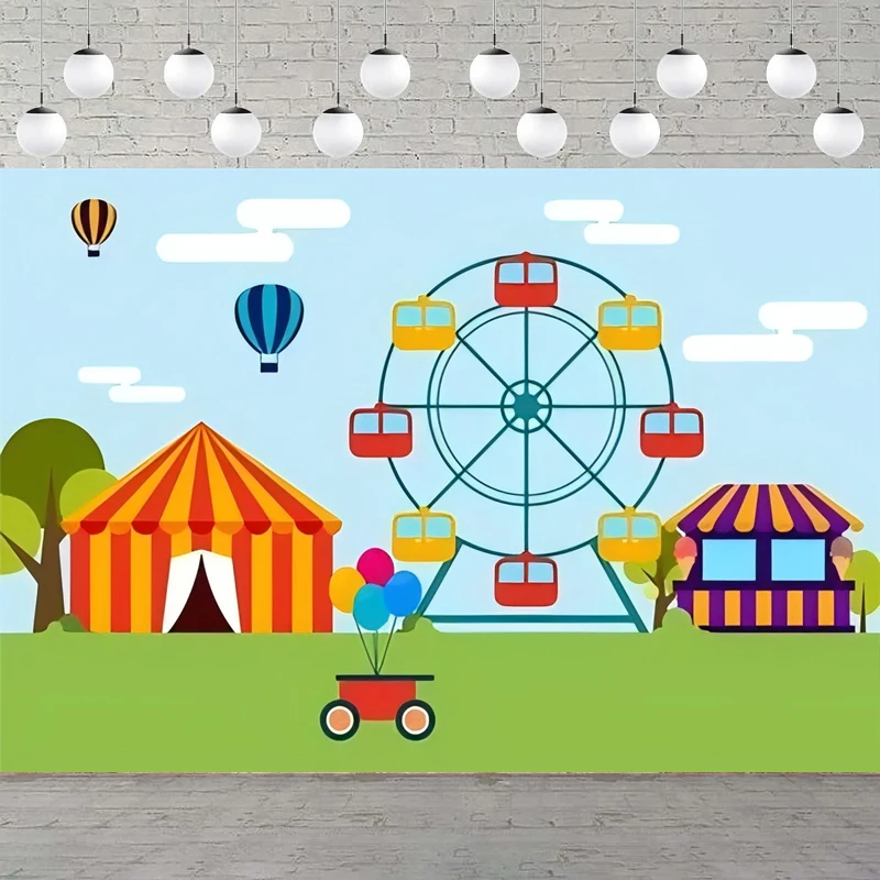 Photography Backdrop Red Stripes Circus Tent Big Top For Portrait Props Party Decor Background Banner Video Studio Photo Booth