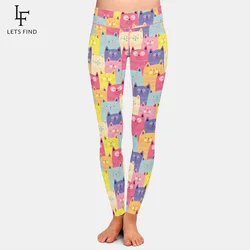 LETSFIND Super Soft Milk Silk Print Cute Colorful Cat Pattern Warm Leggings High Waist Women Fitness Leggings