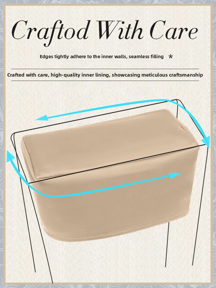 Ele Satin Lined Tote Bag Organizer Inner Storage Pouch for LV Onthego Built-In Medium Small Inner Bag Household Storage