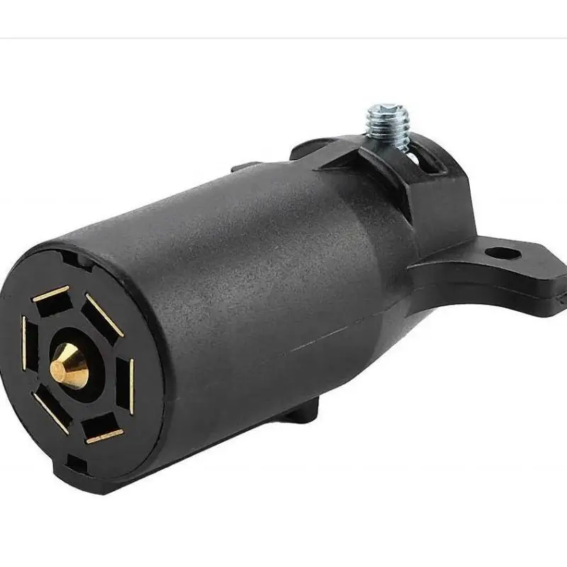 7 Pin Round Trailer Connector Long Lasting Male Female 7 Way Wiring Adapter Plug for Truck RV Use