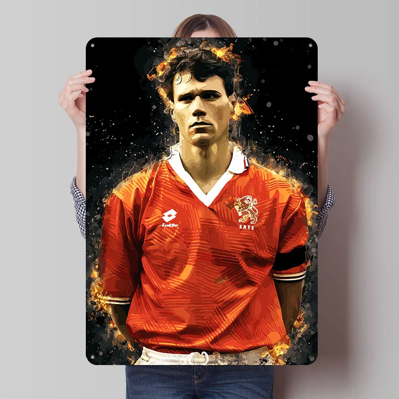 Ruud Gullit Fußball-Kunstdruck Poster Individualisierte Retro-Wandkunst Vintage Metallschilder für Fans Gaming-Dekoration Zimmer Wanddekoration