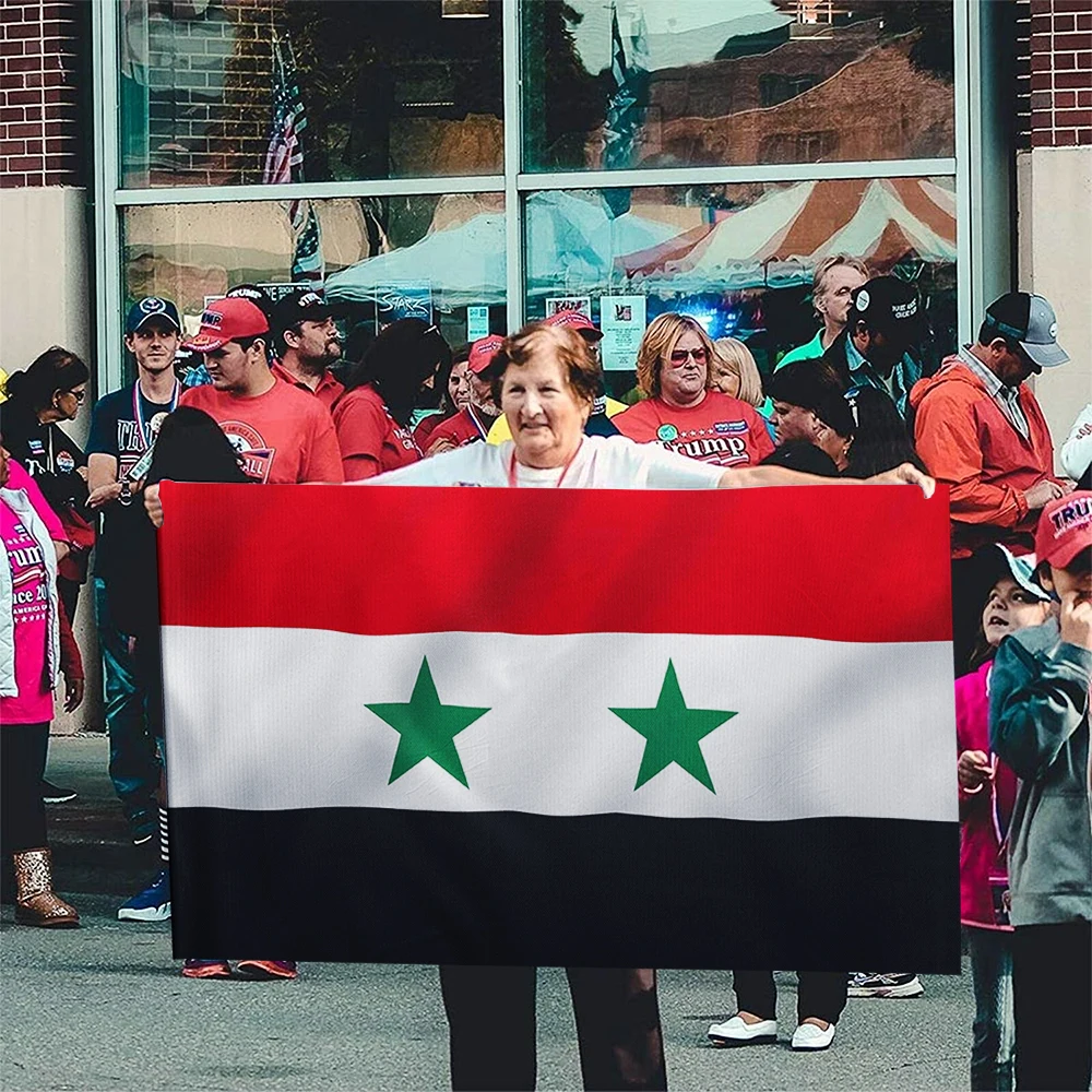 High Quality National 100% Polyester Syria Flags